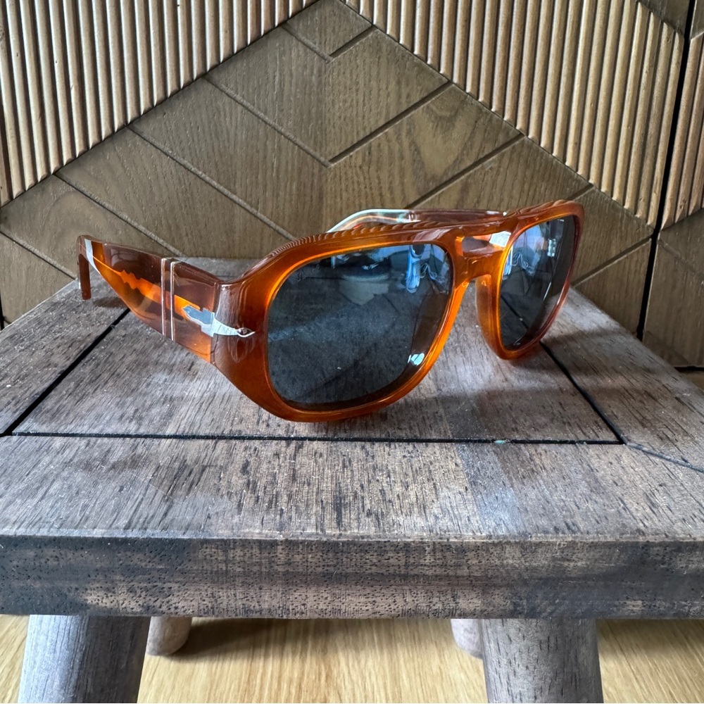 Persol Orange Sunglasses with Blue Lenses